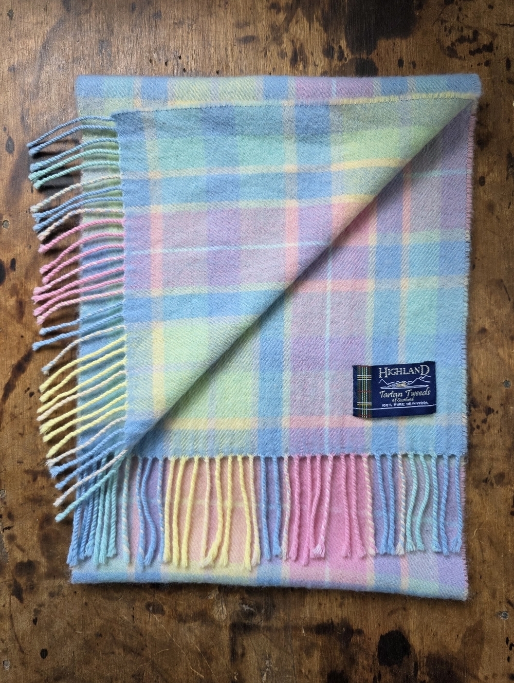 Highland Tartan Tweeds of Scotland 100% Pure New Wool Scarf – Pastels - Picture 1 of 4